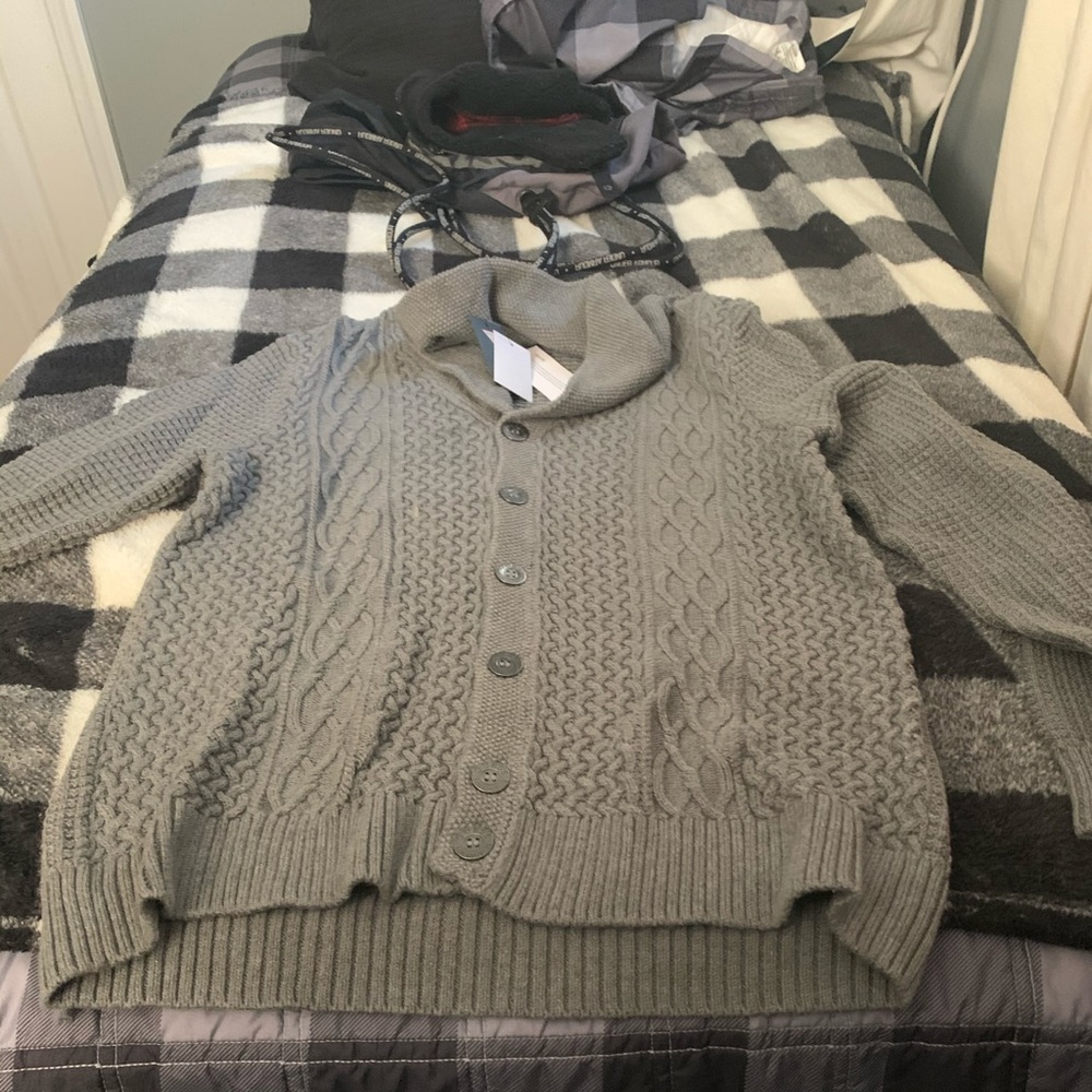 Simple gray cardigan